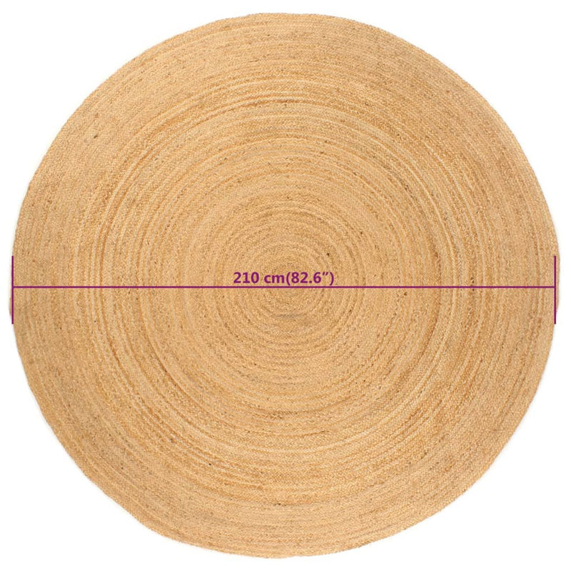 Area Rug Braided Jute 210 cm Round Payday Deals