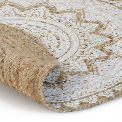 Area Rug Braided Jute Printed 150 cm Round Payday Deals