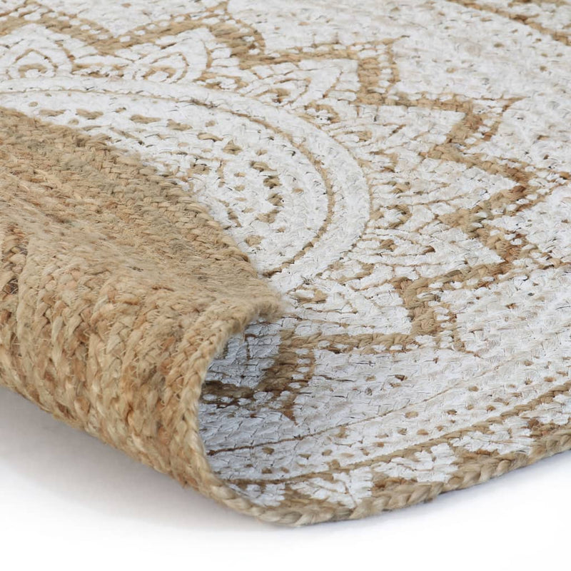 Area Rug Braided Jute Printed 150 cm Round Payday Deals