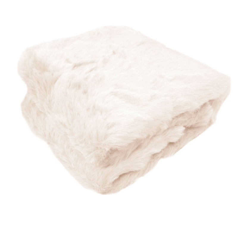 Ariana Long Fleece Faux Fur Throw Rug Light Peach Payday Deals