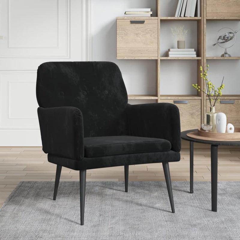 Armchair Black 62x79x79 cm Velvet Payday Deals