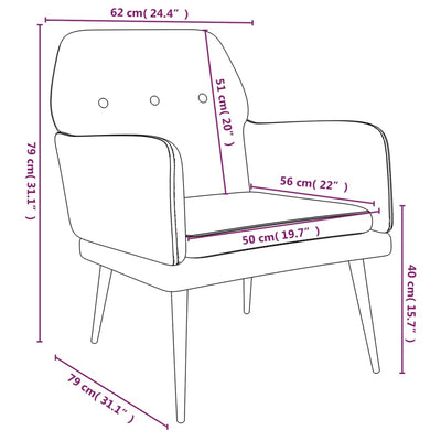 Armchair Black 62x79x79 cm Velvet Payday Deals