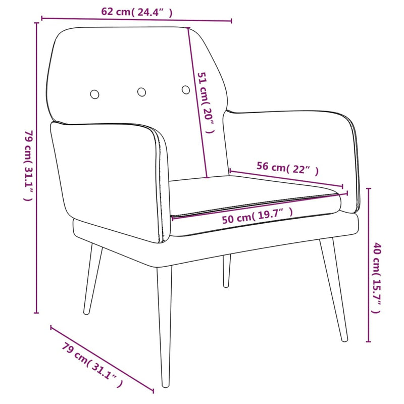 Armchair Black 62x79x79 cm Velvet Payday Deals