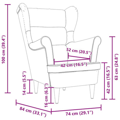 Armchair Black 74x84x100 cm Fabric Payday Deals