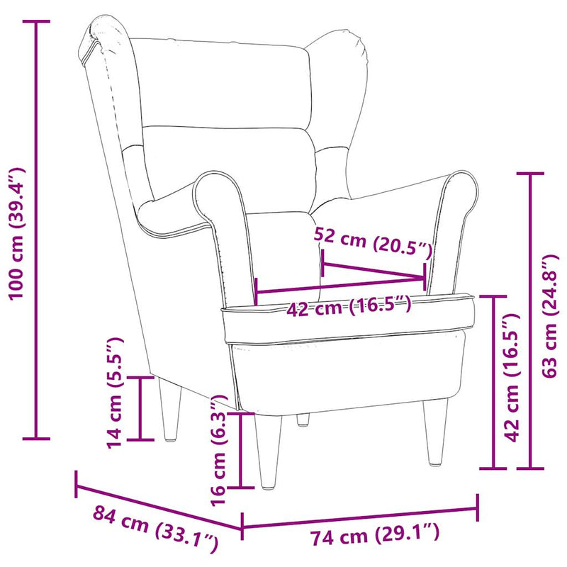 Armchair Black 74x84x100 cm Fabric Payday Deals