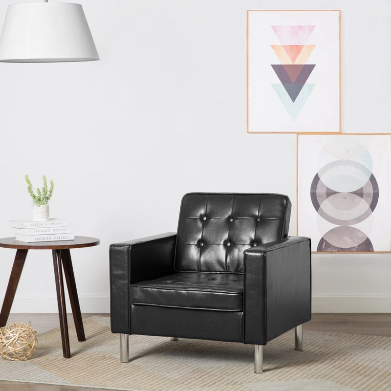 Armchair Black Faux Leather Payday Deals