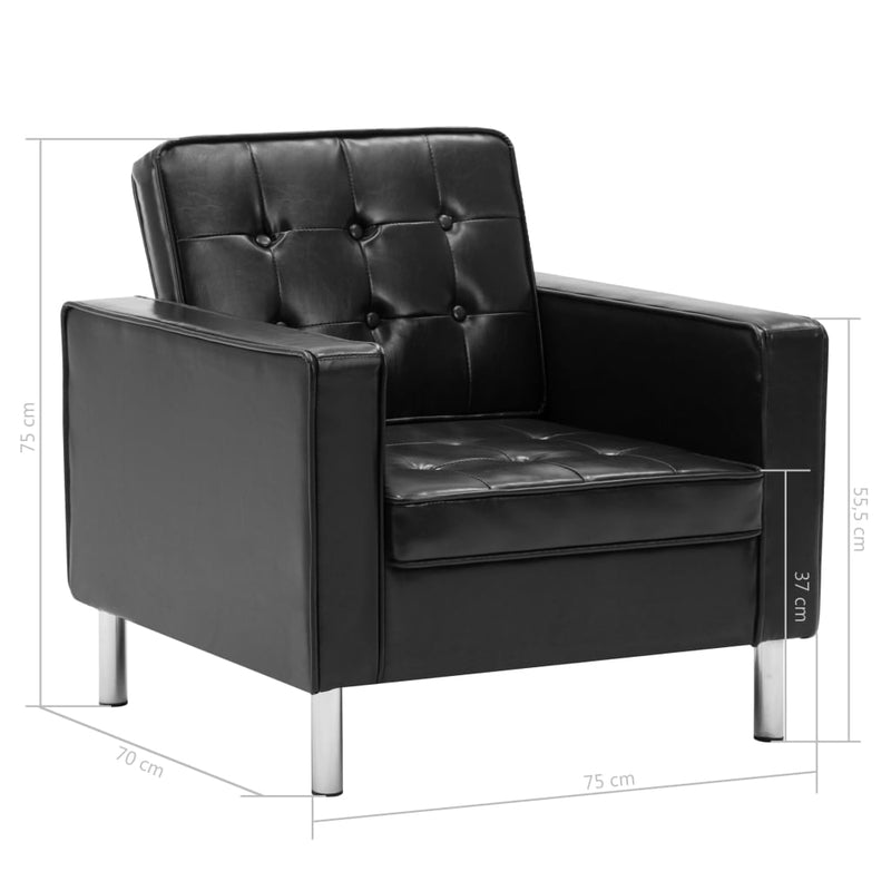 Armchair Black Faux Leather Payday Deals