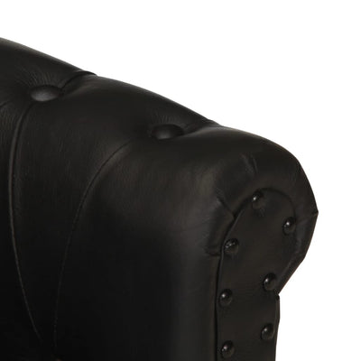 Armchair Black Real Goat Leather Payday Deals