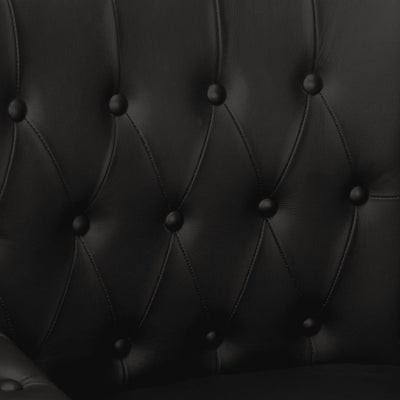 Armchair Black Real Goat Leather Payday Deals