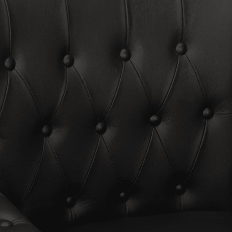 Armchair Black Real Goat Leather Payday Deals