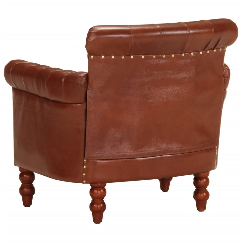 Armchair Brown Real Goat Leather Payday Deals