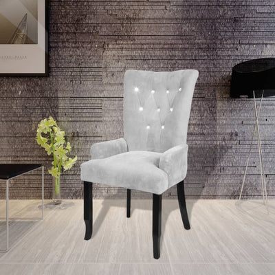 Armchair Silver Velvet Payday Deals