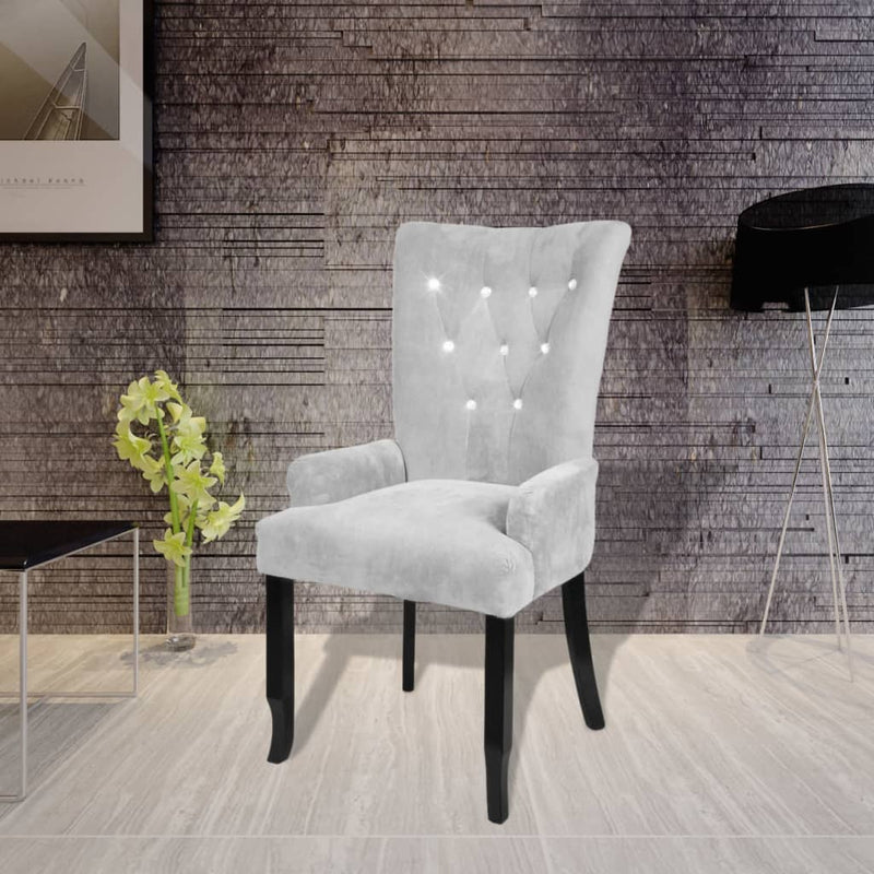 Armchair Silver Velvet Payday Deals