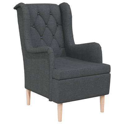 Armchair with Solid Rubber Wood Feet Dark Grey Fabric Payday Deals