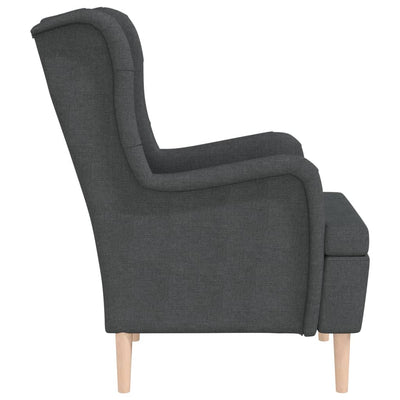 Armchair with Solid Rubber Wood Feet Dark Grey Fabric Payday Deals