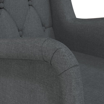 Armchair with Solid Rubber Wood Feet Dark Grey Fabric Payday Deals