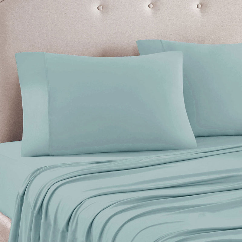 Art Terrace Microfiber Sheet Set King 33cm Wall Ice Blue Payday Deals