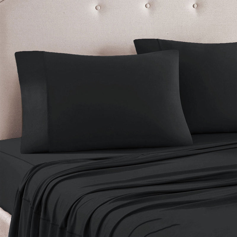 Art Terrace Microfiber Sheet Set Queen 33cm Wall Charcoal Payday Deals