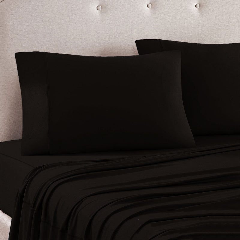 Art Terrace Microfiber Sheet Set Queen 33cm Wall Dark Chocolate Payday Deals