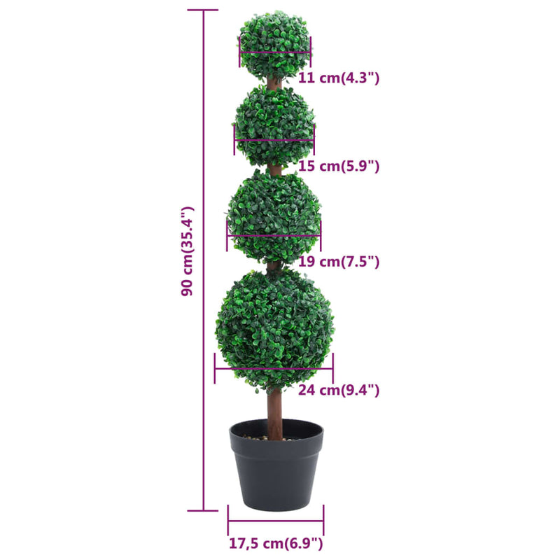 Artificial Boxwood Plant with Pot Ball Shaped Green 90 cm Payday Deals