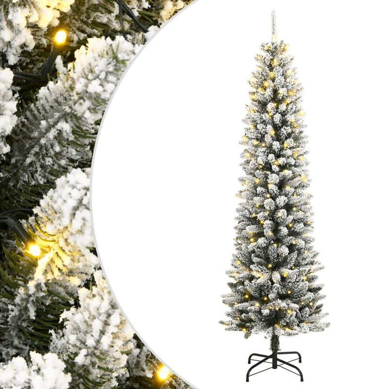 Artificial Christmas Tree 150 LEDs and Flocked Snow 120 cm Payday Deals