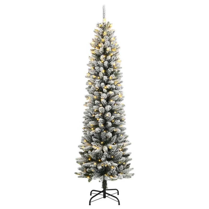 Artificial Christmas Tree 150 LEDs and Flocked Snow 120 cm Payday Deals