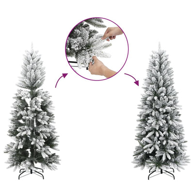 Artificial Christmas Tree 150 LEDs and Flocked Snow 120 cm Payday Deals
