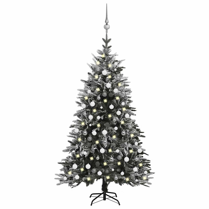 Artificial Christmas Tree LED&Ball Set&Flocked Snow 210 cm PVC&PE Payday Deals
