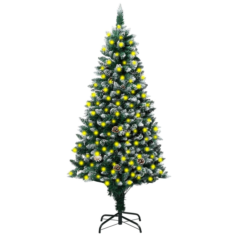Artificial Christmas Tree LEDs&Pine Cones&White Snow 210 cm Payday Deals