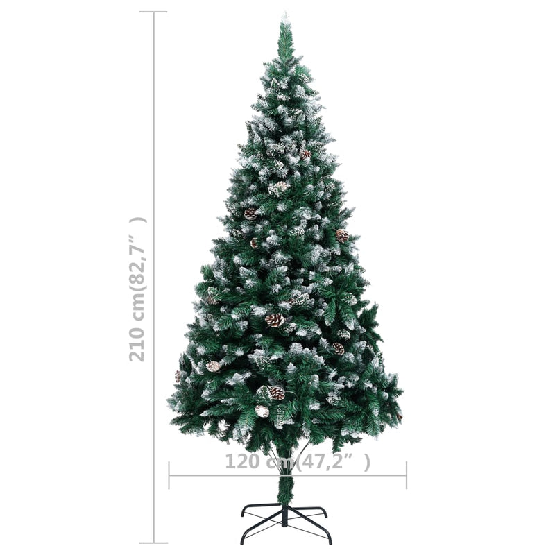 Artificial Christmas Tree LEDs&Pine Cones&White Snow 210 cm Payday Deals