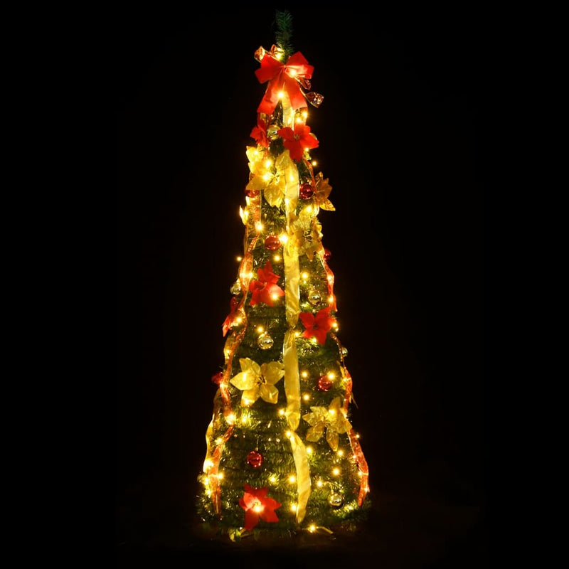 Artificial Christmas Tree Pop-up 100 LEDs Green 150 cm Payday Deals
