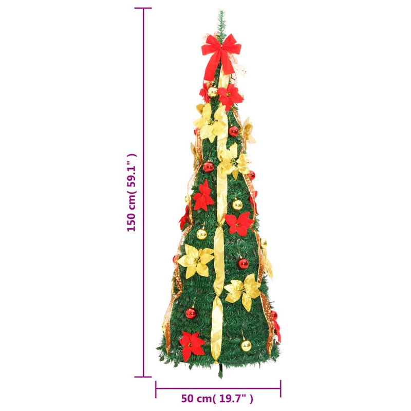 Artificial Christmas Tree Pop-up 100 LEDs Green 150 cm Payday Deals