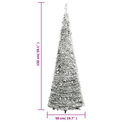 Artificial Christmas Tree Pop-up Flocked Snow 100 LEDs 150 cm Payday Deals