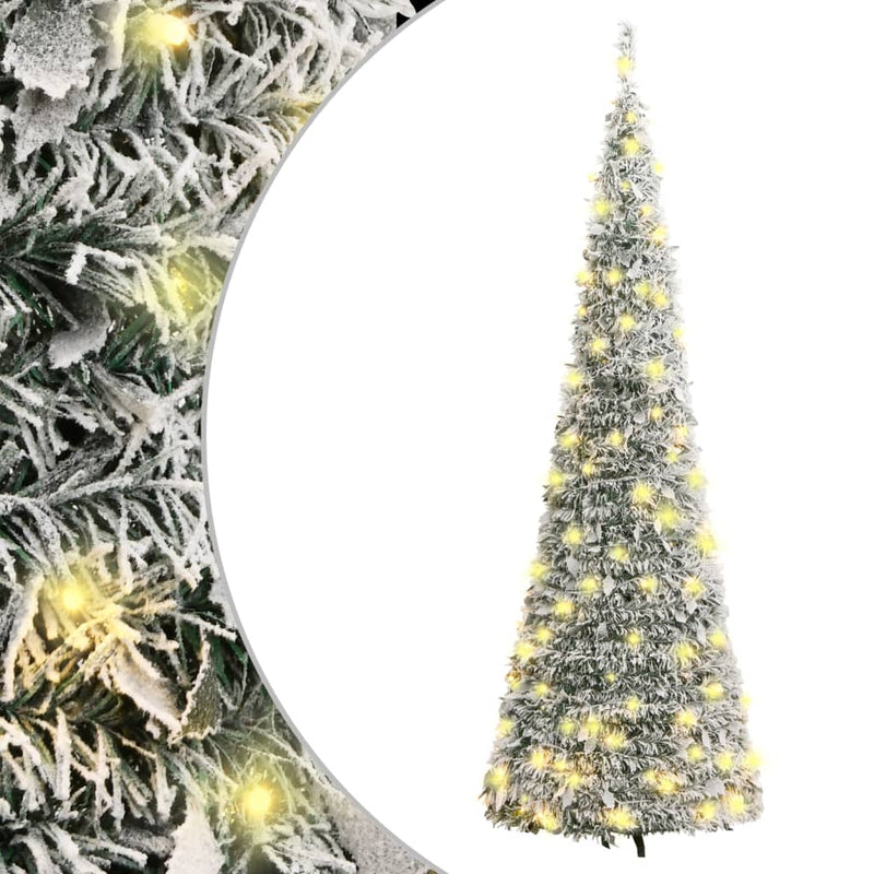 Artificial Christmas Tree Pop-up Flocked Snow 200 LEDs 210 cm Payday Deals