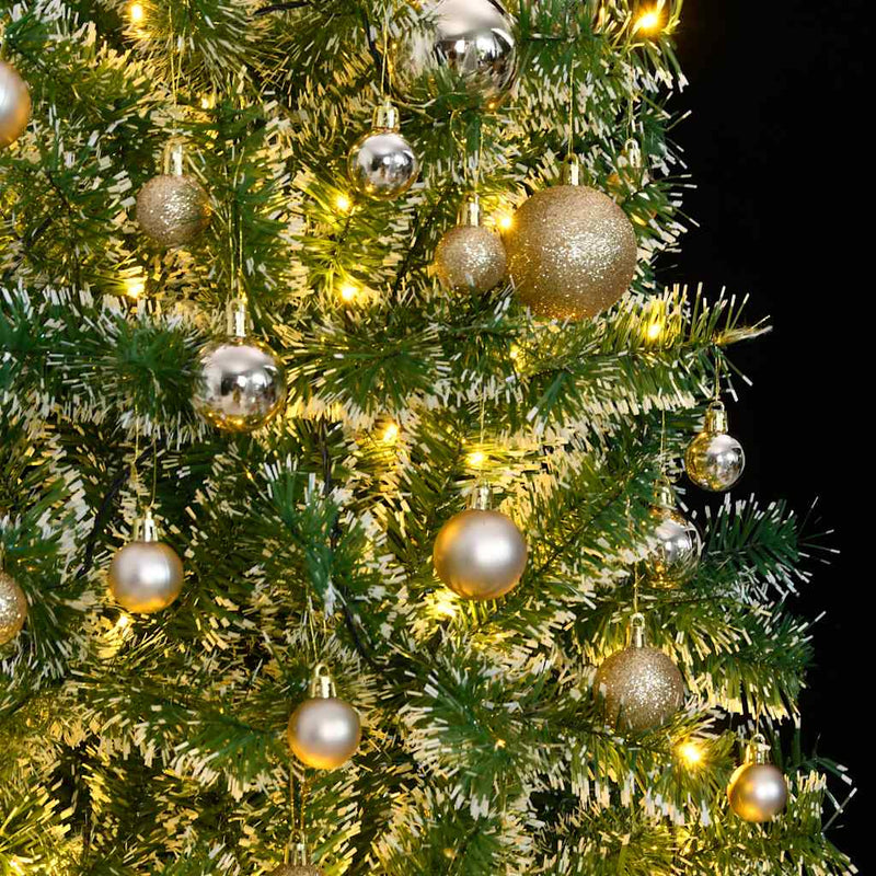 Artificial Christmas Tree with 300 LEDs&Ball Set&Flocked Snow 180 cm Payday Deals