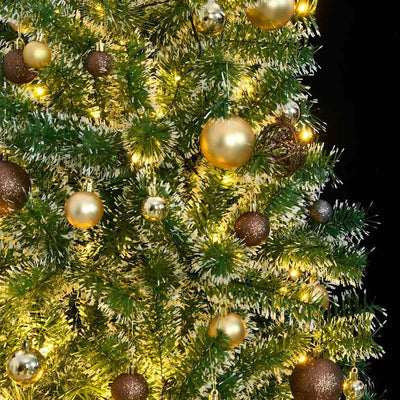 Artificial Christmas Tree with 300 LEDs&Ball Set&Flocked Snow 210 cm Payday Deals