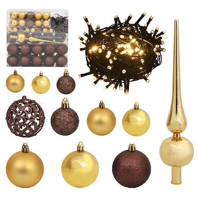 Artificial Christmas Tree with 300 LEDs&Ball Set&Flocked Snow 210 cm Payday Deals