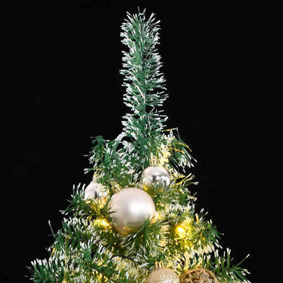 Artificial Christmas Tree with 300 LEDs&Ball Set&Flocked Snow 210 cm Payday Deals