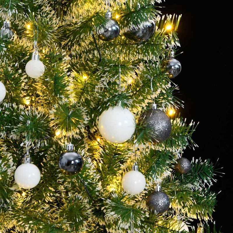 Artificial Christmas Tree with 300 LEDs&Ball Set&Flocked Snow 210 cm Payday Deals