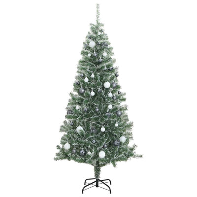 Artificial Christmas Tree with 300 LEDs&Ball Set&Flocked Snow 210 cm Payday Deals