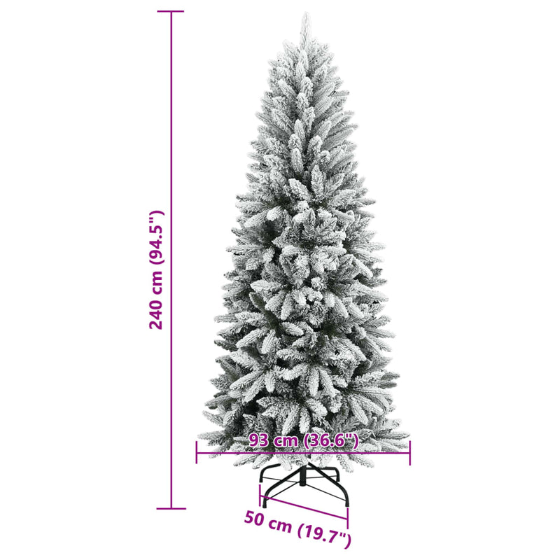 Artificial Christmas Tree with Flocked Snow 240 cm PVC&PE Payday Deals