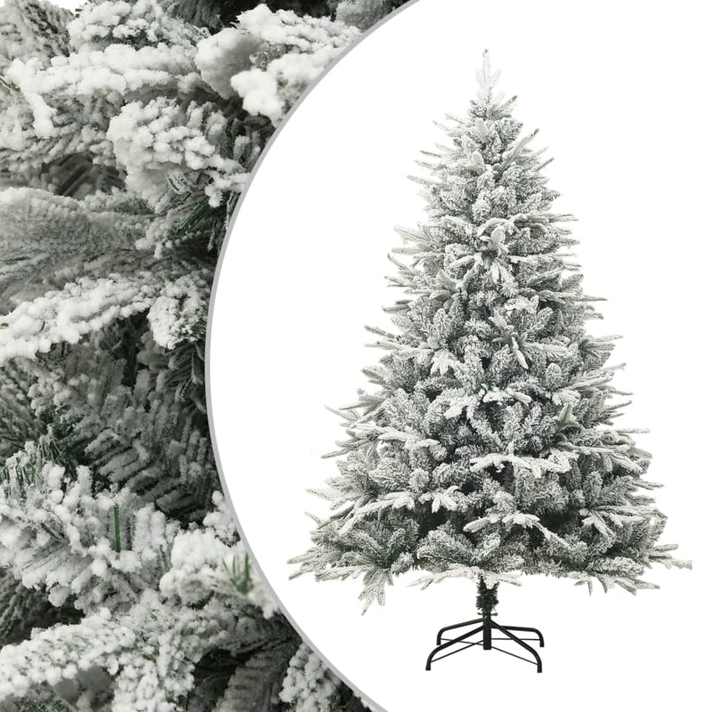Artificial Christmas Tree with Flocked Snow Green 150 cm PVC&PE Payday Deals