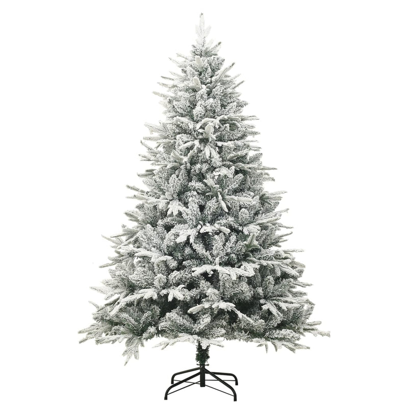Artificial Christmas Tree with Flocked Snow Green 210 cm PVC&PE Payday Deals