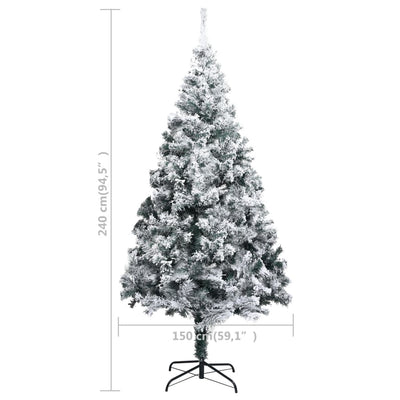 Artificial Christmas Tree with Flocked Snow Green 240 cm PVC Payday Deals