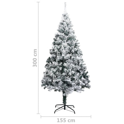 Artificial Christmas Tree with Flocked Snow Green 300 cm PVC Payday Deals