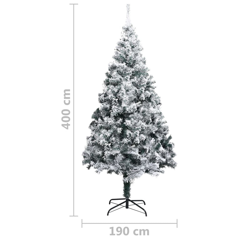 Artificial Christmas Tree with Flocked Snow Green 400cm PVC Payday Deals