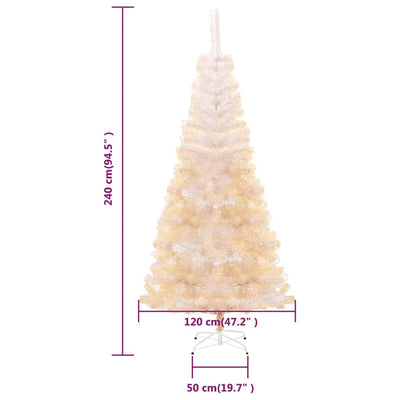 Artificial Christmas Tree with Iridescent Tips White 240 cm PVC Payday Deals