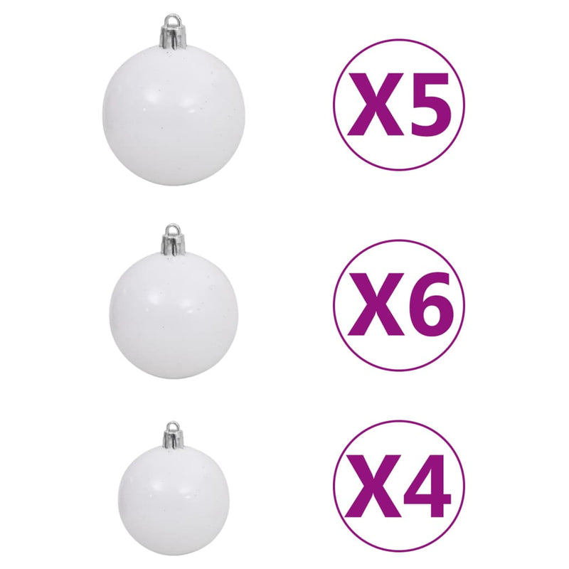 Artificial Christmas Tree with LEDs&Ball Set White 180 cm PVC Payday Deals