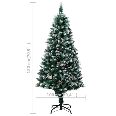 Artificial Christmas Tree with Pine Cones and White Snow 180 cm Payday Deals