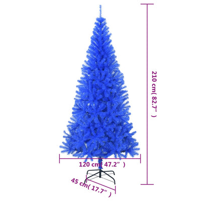 Artificial Christmas Tree with Stand Blue 210 cm PVC Payday Deals